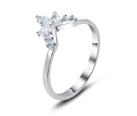 Maple Leaf CZ Silver Ring NSR-3365